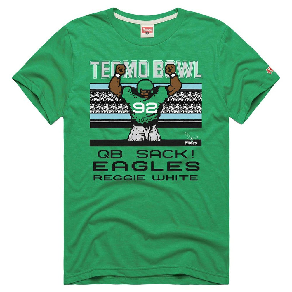 Reggie White Philadelphia Eagles Homage Unisex Tecmo Bowl Retired Player Graphic Tri-Blend T-Shirt - Kelly Green - NFL
