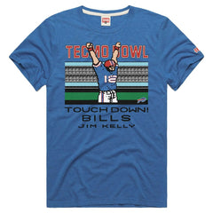 Jim Kelly Buffalo Bills Homage Unisex Tecmo Bowl Retired Player Graphic Tri-Blend T-Shirt - Royal - NFL