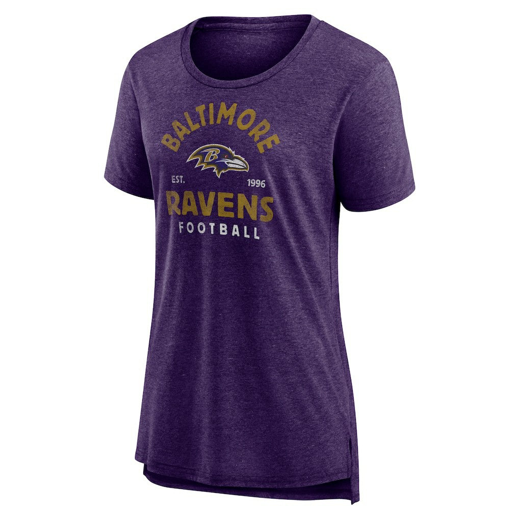 Baltimore Ravens Women's Vintage Arch Tri-Blend T-Shirt - Purple - NFL