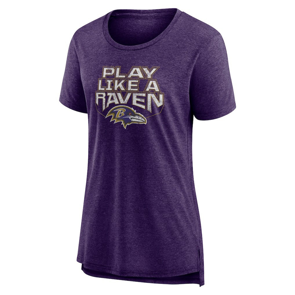 Baltimore Ravens Women's Hometown First Down Tri-Blend T-Shirt - Purple - NFL