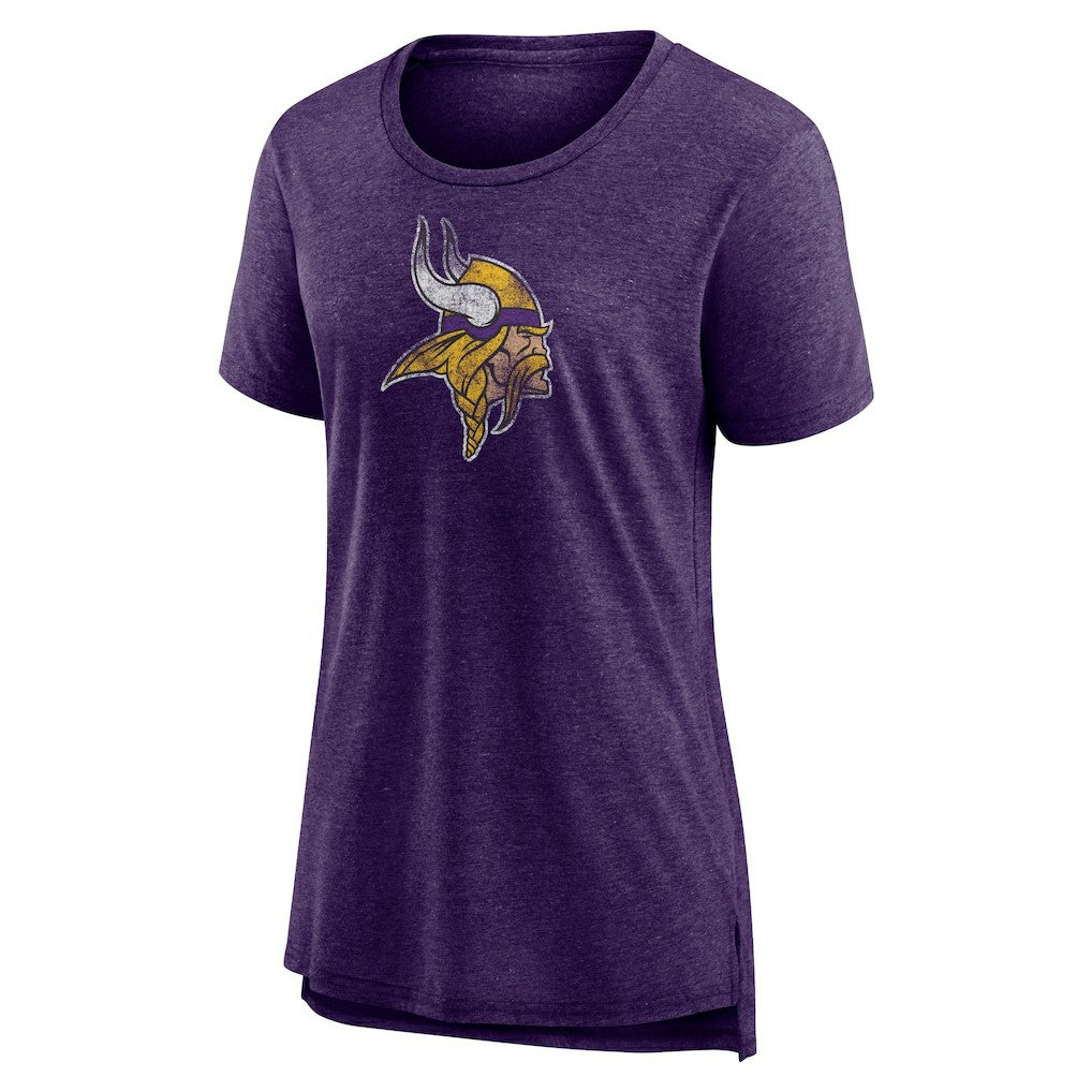 Minnesota Vikings Women's Distressed Tri-Blend T-Shirt - Purple - NFL