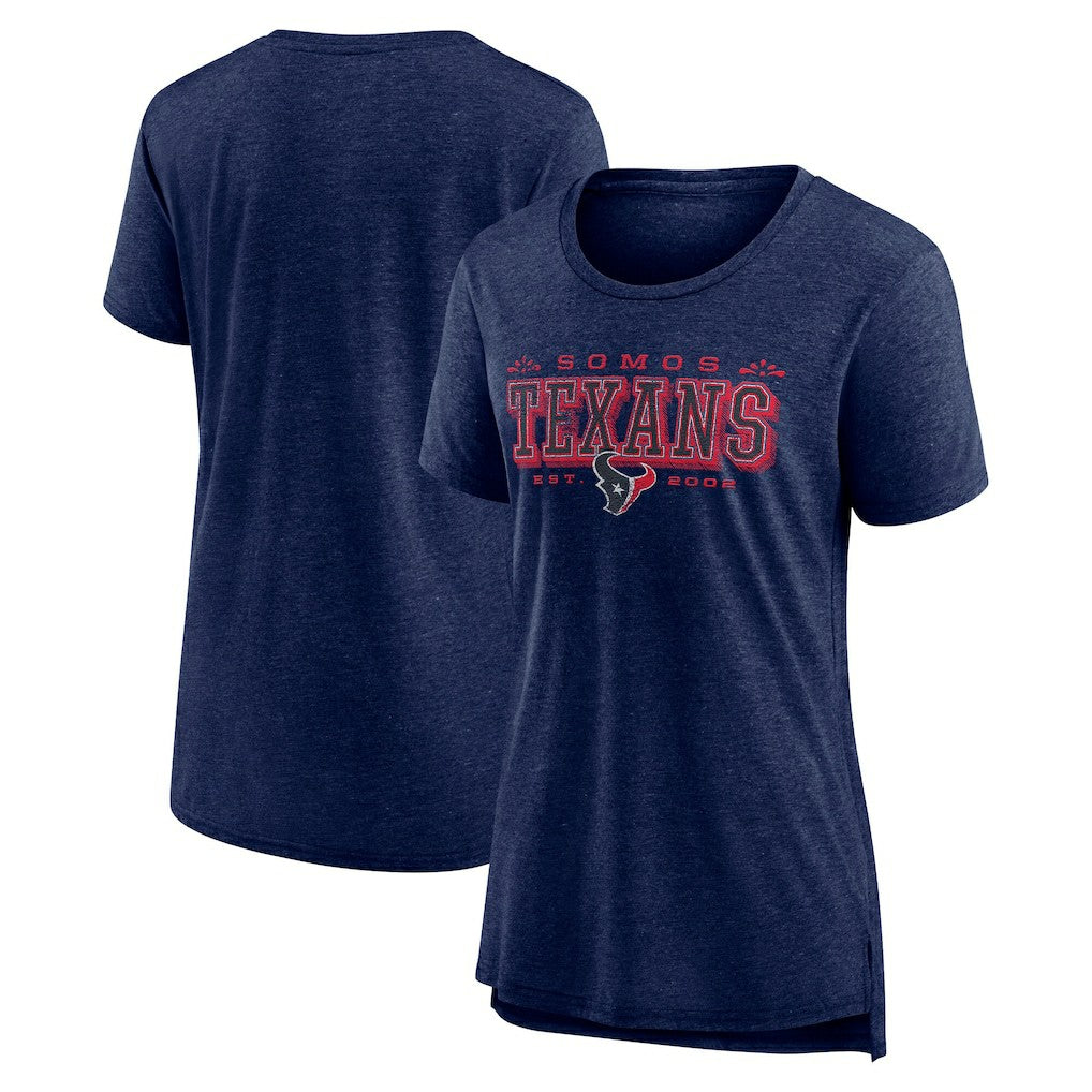 Houston Texans Women's Vintage Graphic Tri-Blend Scoop Neck T-Shirt - Navy - Nike