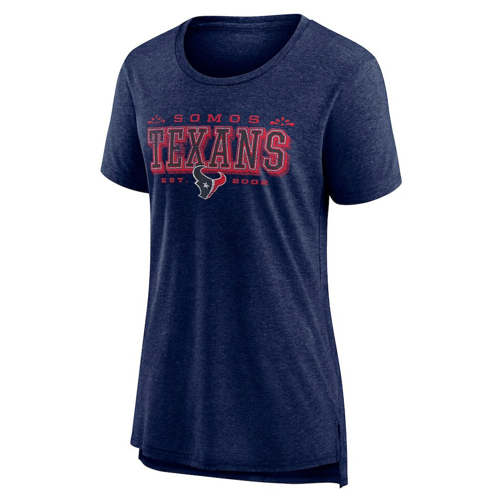 Houston Texans Women's Vintage Graphic Tri-Blend Scoop Neck T-Shirt - Navy - Nike