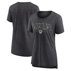 Las Vegas Raiders Women's Vintage Graphic Tri-Blend Scoop Neck T-Shirt - Charcoal - Nike
