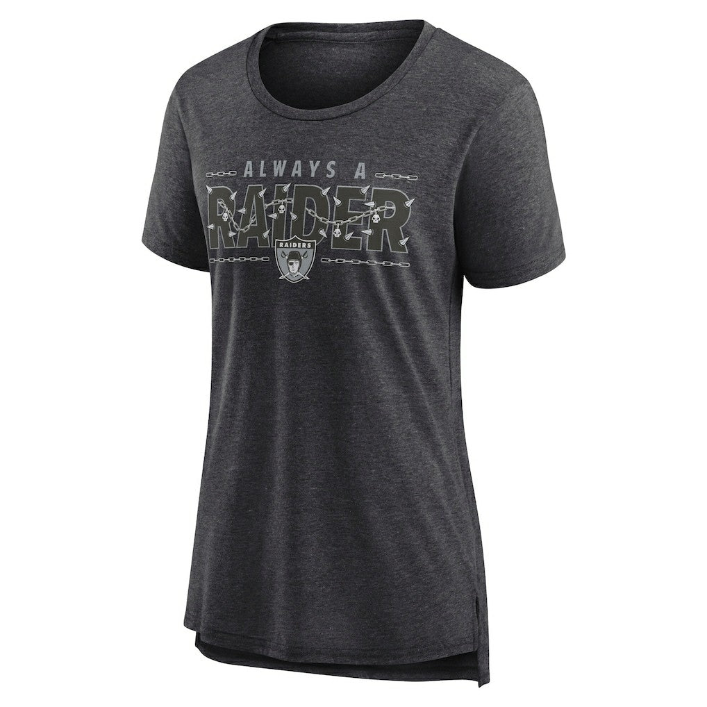 Las Vegas Raiders Women's Vintage Graphic Tri-Blend Scoop Neck T-Shirt - Charcoal - Nike