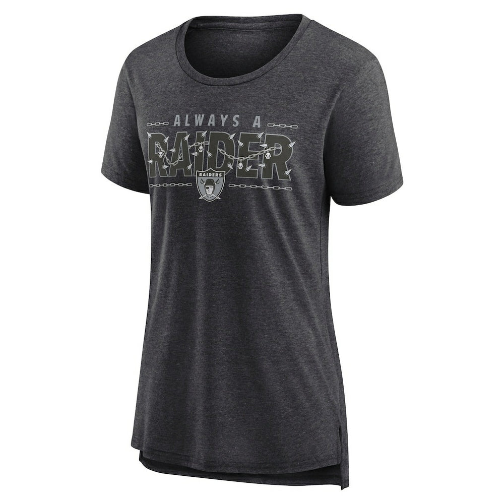 Las Vegas Raiders Women's Vintage Graphic Tri-Blend Scoop Neck T-Shirt - Charcoal - Nike