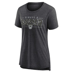 Las Vegas Raiders Women's Vintage Graphic Tri-Blend Scoop Neck T-Shirt - Charcoal - Nike
