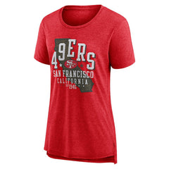 San Francisco 49ers Women's Vintage Graphic Tri-Blend Scoop Neck T-Shirt - Scarlet - Nike