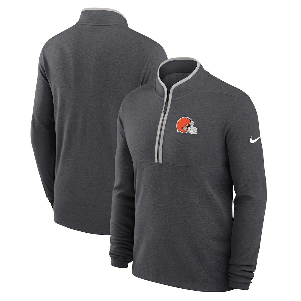 Cleveland Browns Lightweight Victory Dri-FIT Half-Zip Pullover - Anthracite - Nike