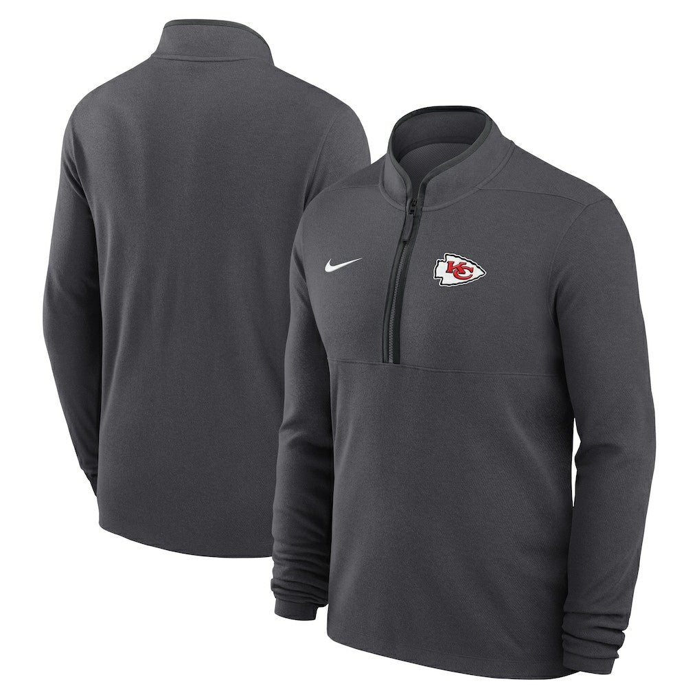 Kansas City Chiefs Lightweight Victory Dri-FIT Half-Zip Pullover - Anthracite - Nike