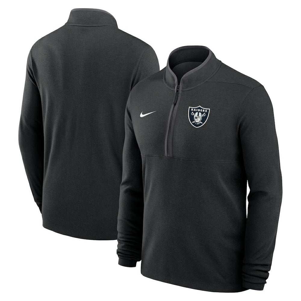 Las Vegas Raiders Lightweight Victory Dri-FIT Half-Zip Pullover - Black - Nike