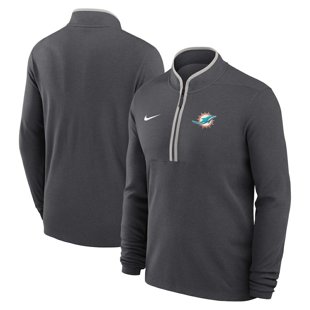 Miami Dolphins Lightweight Victory Dri-FIT Half-Zip Pullover - Anthracite - Nike