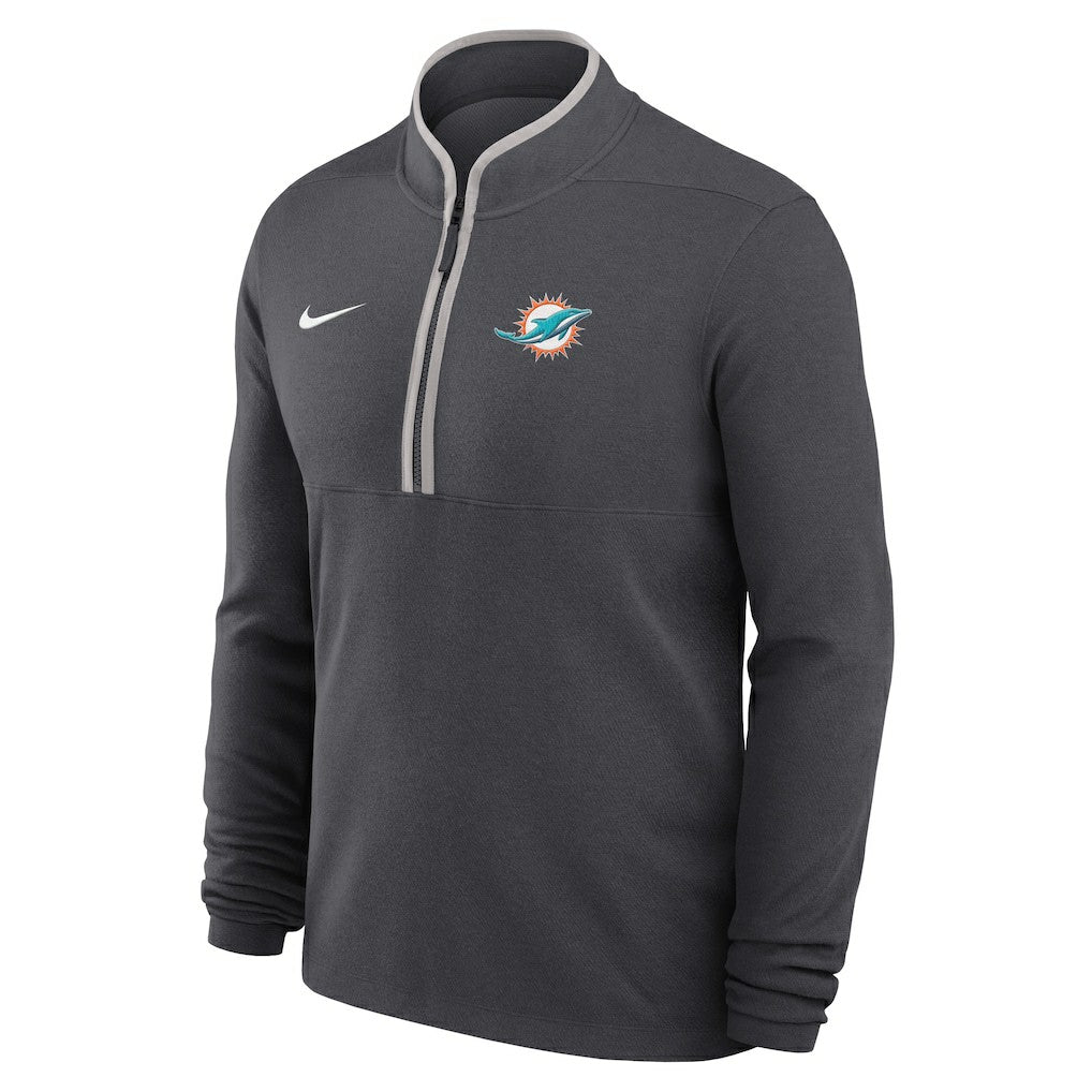 Miami Dolphins Lightweight Victory Dri-FIT Half-Zip Pullover - Anthracite - Nike