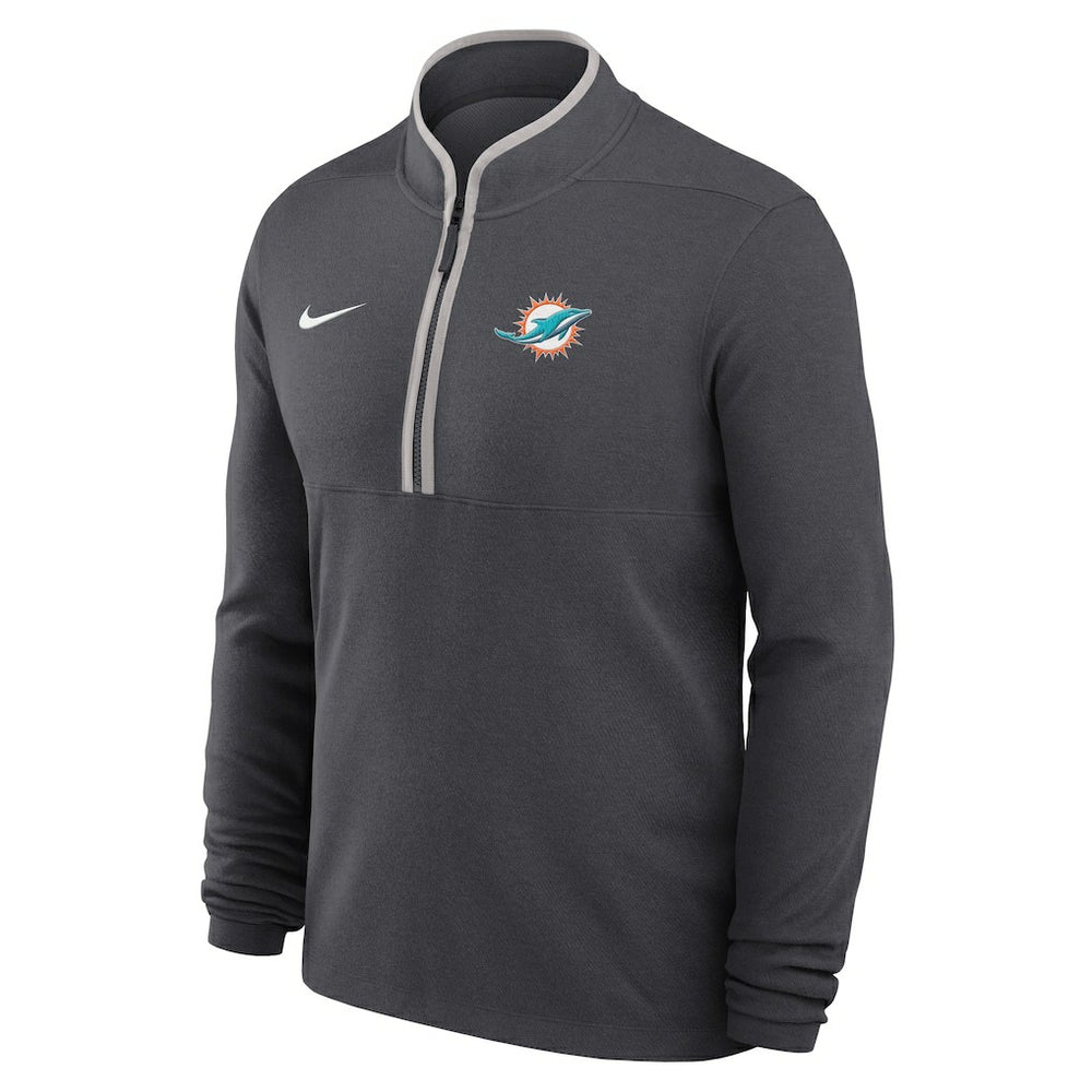 Miami Dolphins Lightweight Victory Dri-FIT Half-Zip Pullover - Anthracite - Nike