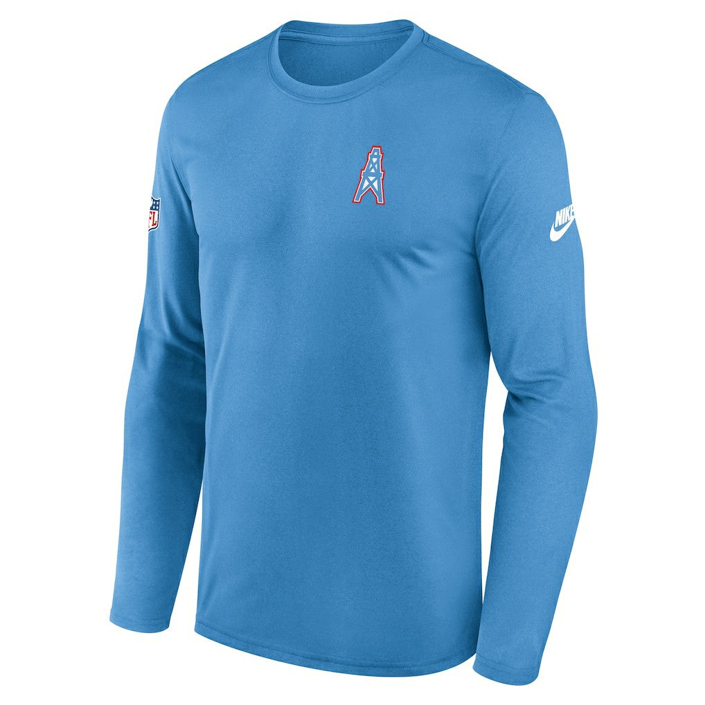 Tennessee Titans Legend Oilers Throwback Dri-FIT Long Sleeve T-Shirt - Navy - Nike