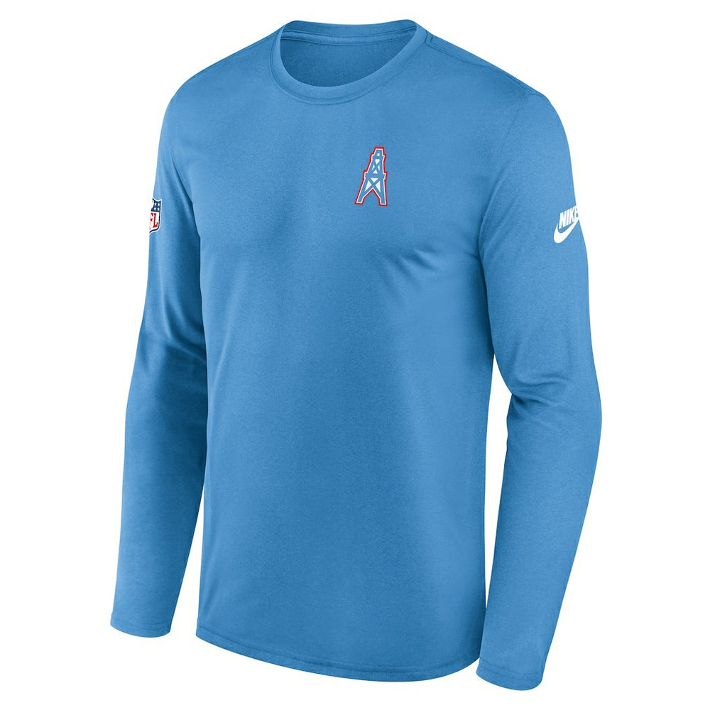 Tennessee Titans Legend Oilers Throwback Dri-FIT Long Sleeve T-Shirt - Navy - Nike