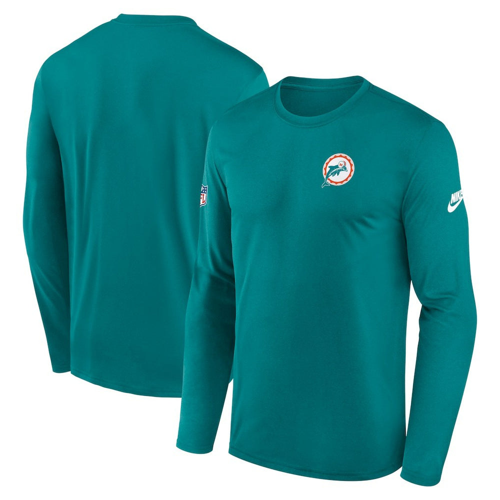 Miami Dolphins Legend Small Logo Dri-FIT Long Sleeve T-Shirt - Aqua - Nike