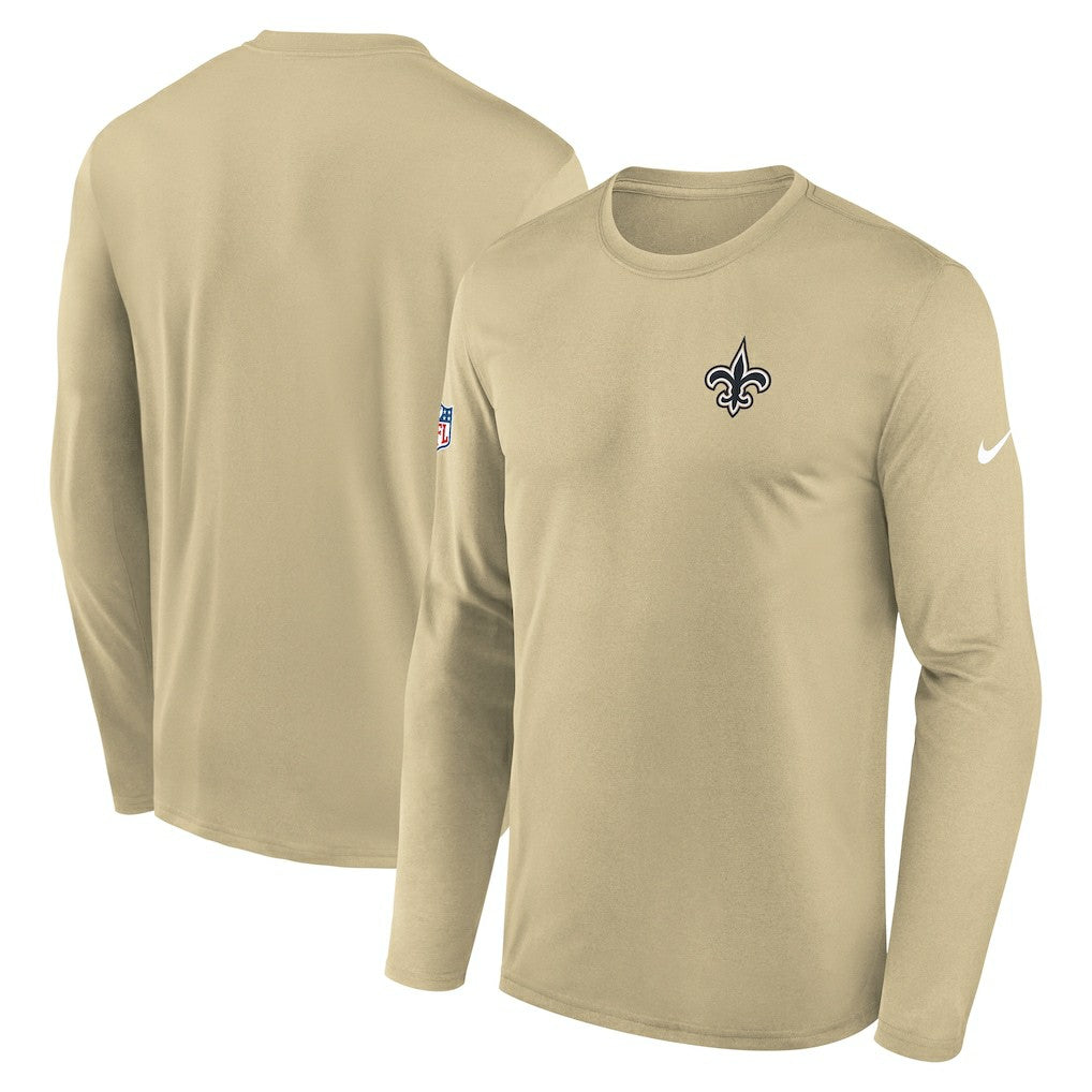 New Orleans Saints Legend Small Logo Dri-FIT Long Sleeve T-Shirt - Gold - Nike