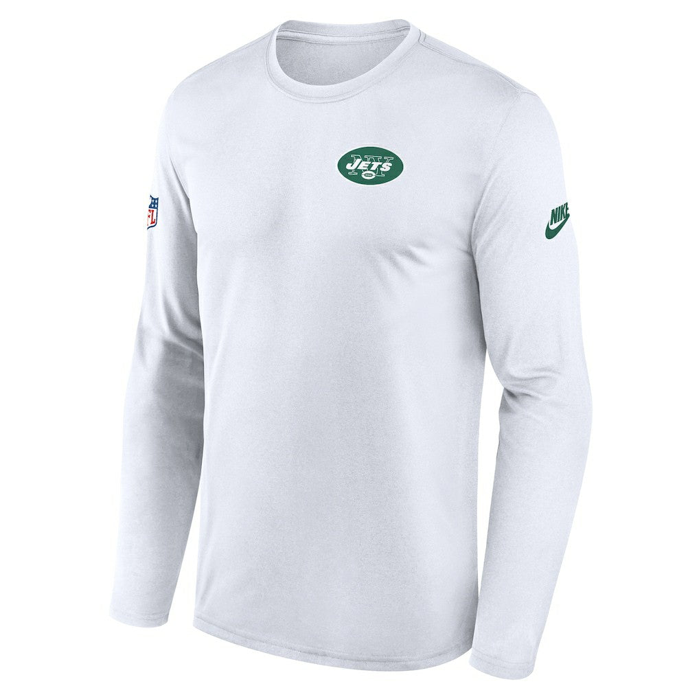 New York Jets Legend Small Logo Dri-FIT Long Sleeve T-Shirt - White - Nike