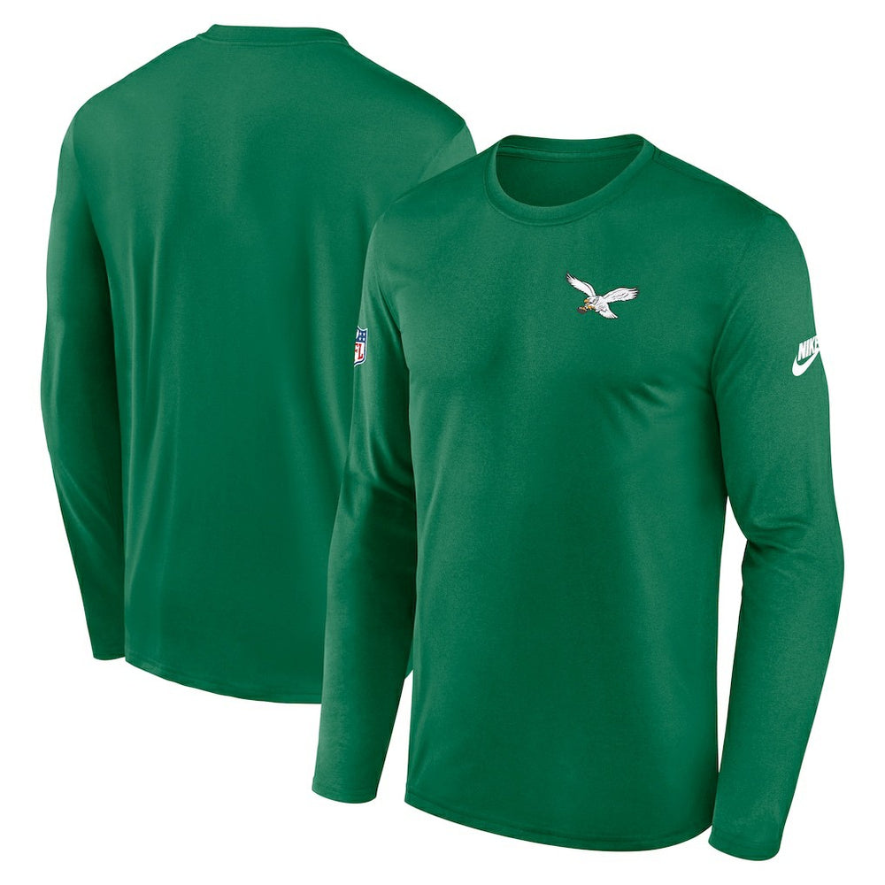 Philadelphia Eagles Legend Small Logo Dri-FIT Long Sleeve T-Shirt - Kelly Green - Nike