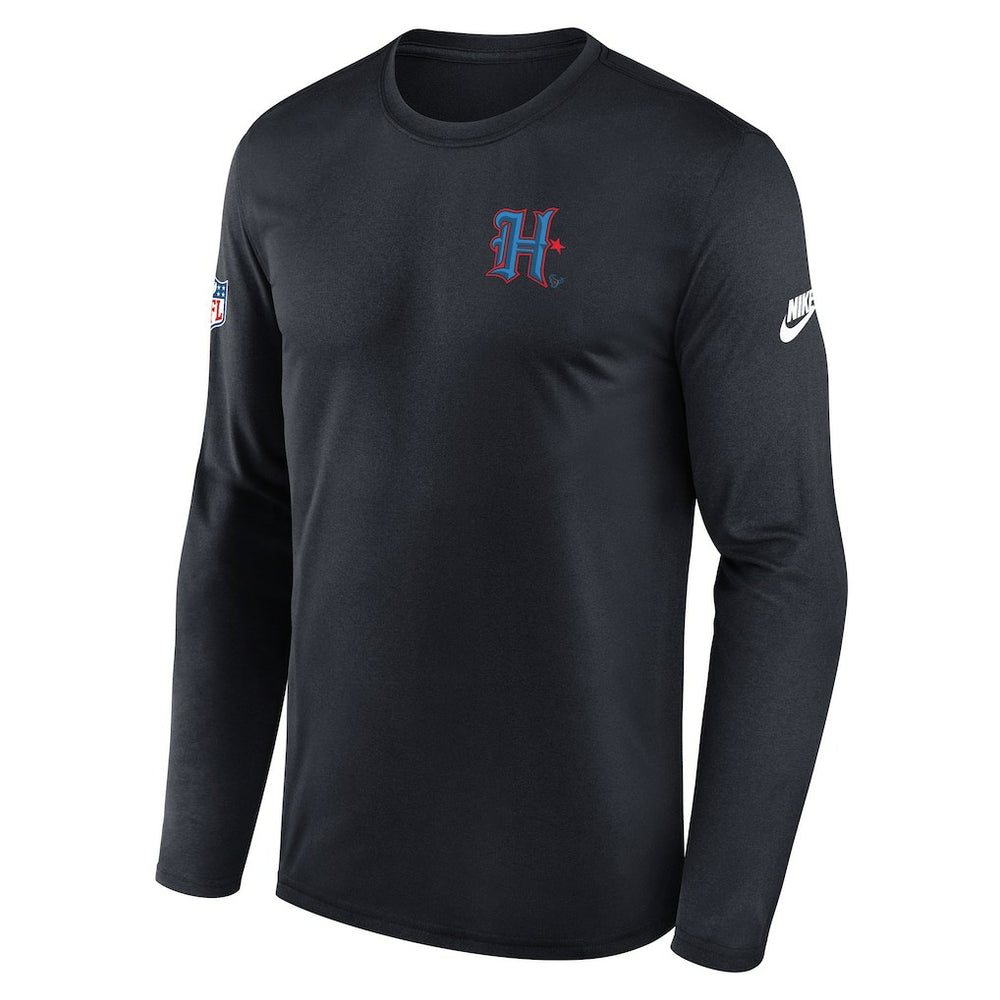 Houston Texans Legend Small Logo Dri-FIT Long Sleeve T-Shirt - Navy - Nike