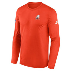 Cleveland Browns Legend Small Logo Dri-FIT Long Sleeve T-Shirt - Orange - Nike