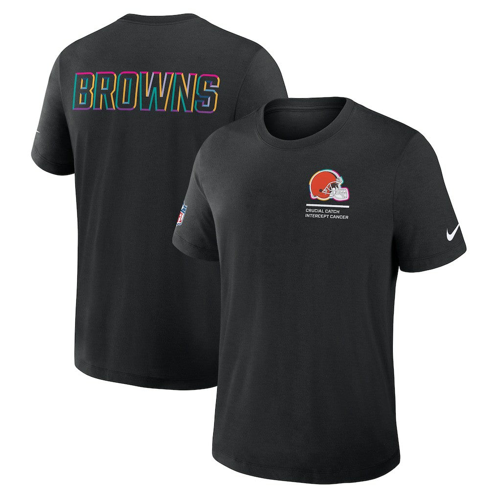 Cleveland Browns 2025 NFL Crucial Catch Tri-Blend Dri-FIT T-Shirt - Black - Nike