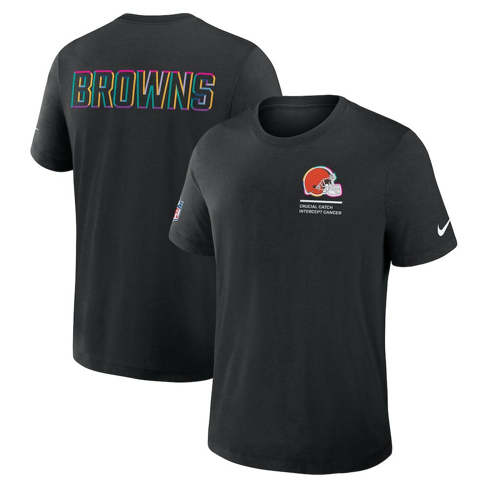 Cleveland Browns 2025 NFL Crucial Catch Tri-Blend Dri-FIT T-Shirt - Black - Nike