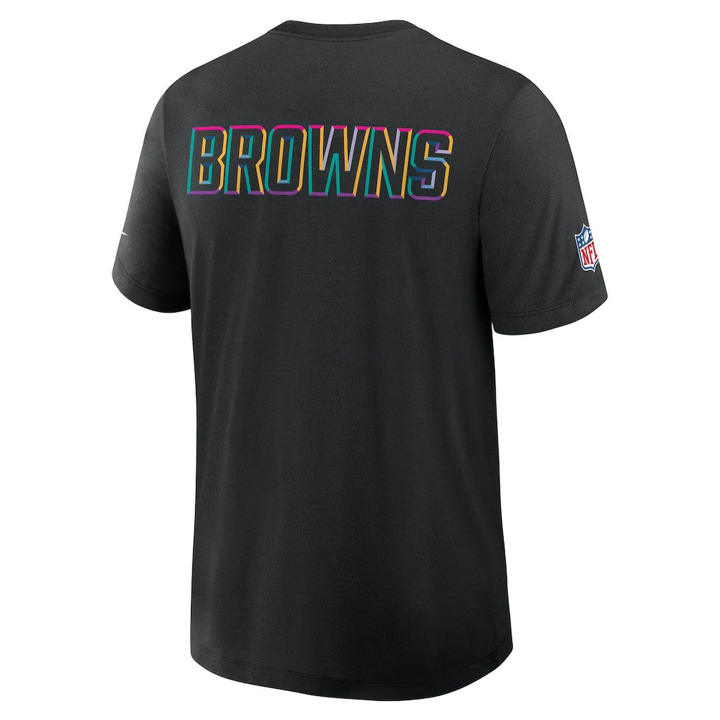 Cleveland Browns 2025 NFL Crucial Catch Tri-Blend Dri-FIT T-Shirt - Black - Nike