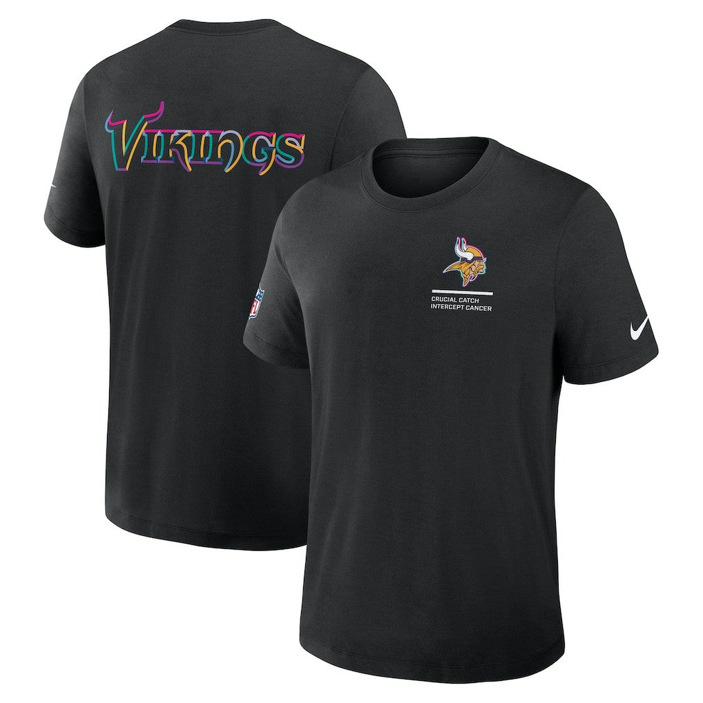 Minnesota Vikings 2025 NFL Crucial Catch Tri-Blend Dri-FIT T-Shirt - Black - Nike