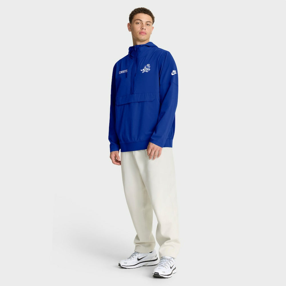 Dallas Cowboys Sideline Alt Pack Anorak Half-Zip Hoodie Jacket - Royal - Nike