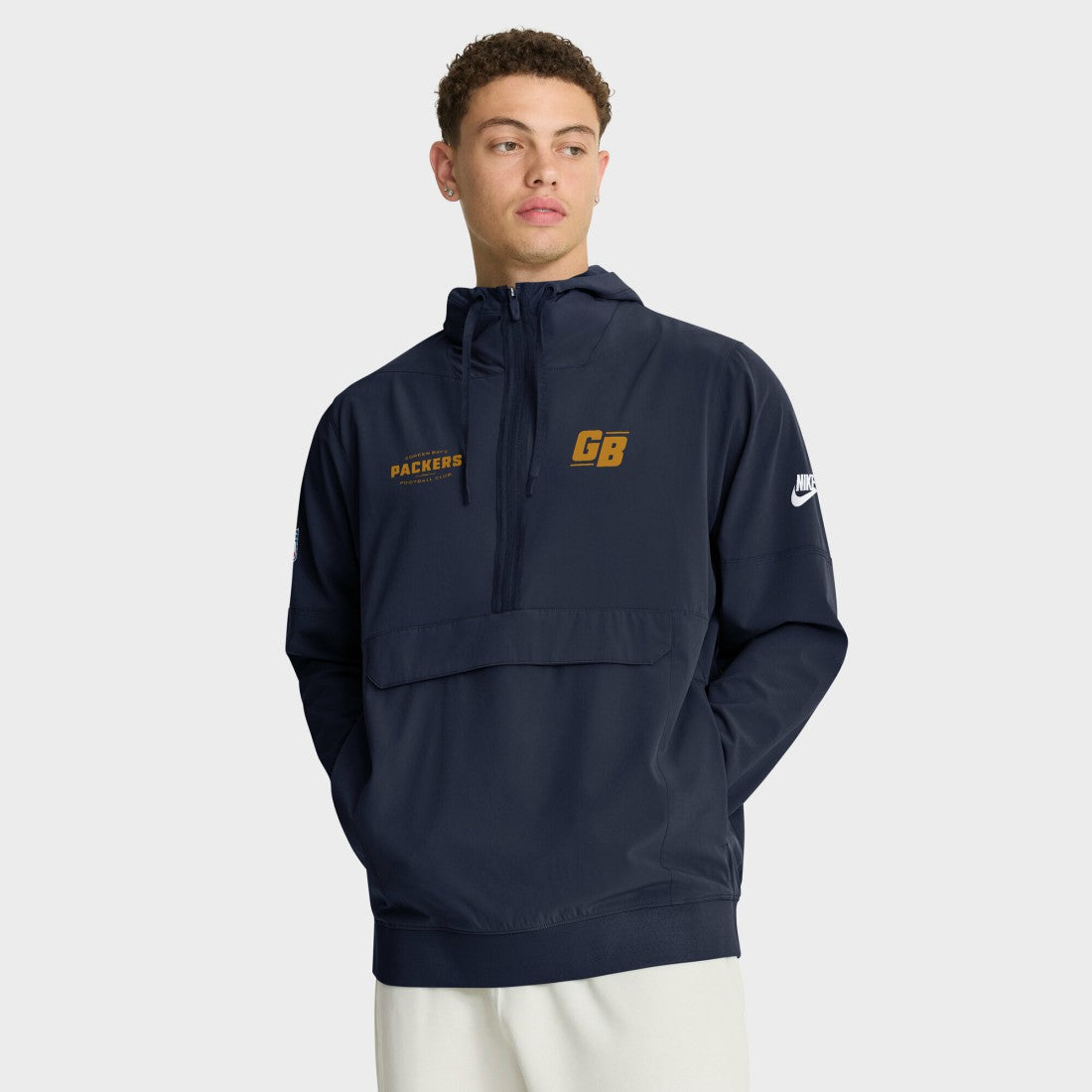 Green Bay Packers The 1923 Classic Sideline Half-Zip Anorak Jacket - Navy - Nike