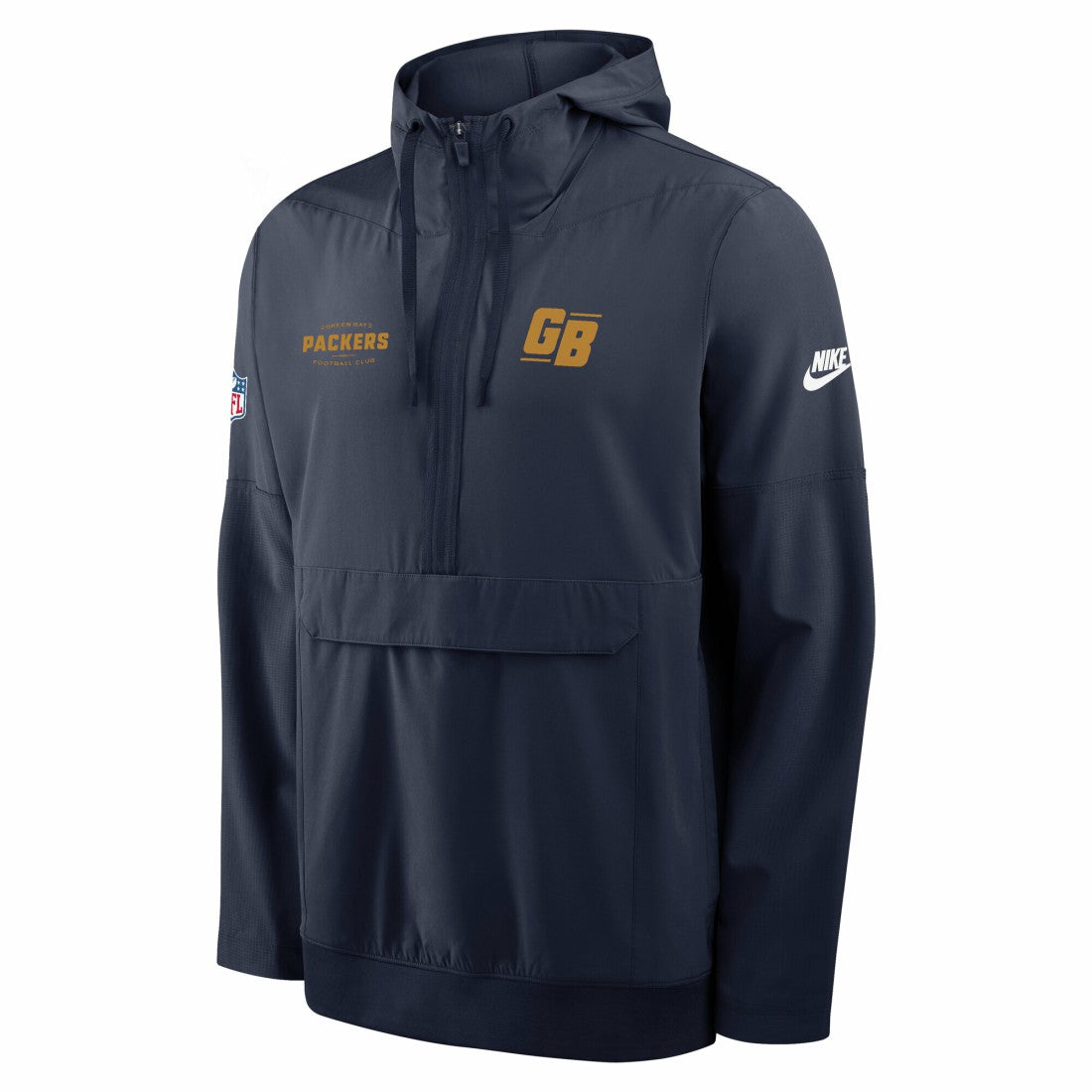 Green Bay Packers The 1923 Classic Sideline Half-Zip Anorak Jacket - Navy - Nike