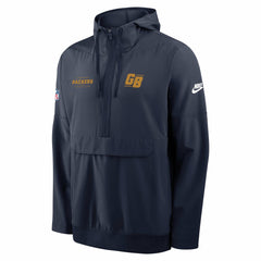 Green Bay Packers The 1923 Classic Sideline Half-Zip Anorak Jacket - Navy - Nike