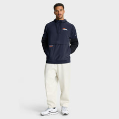 Denver Broncos Sideline Anorak Half-Zip Hoodie Jacket - Navy - Nike