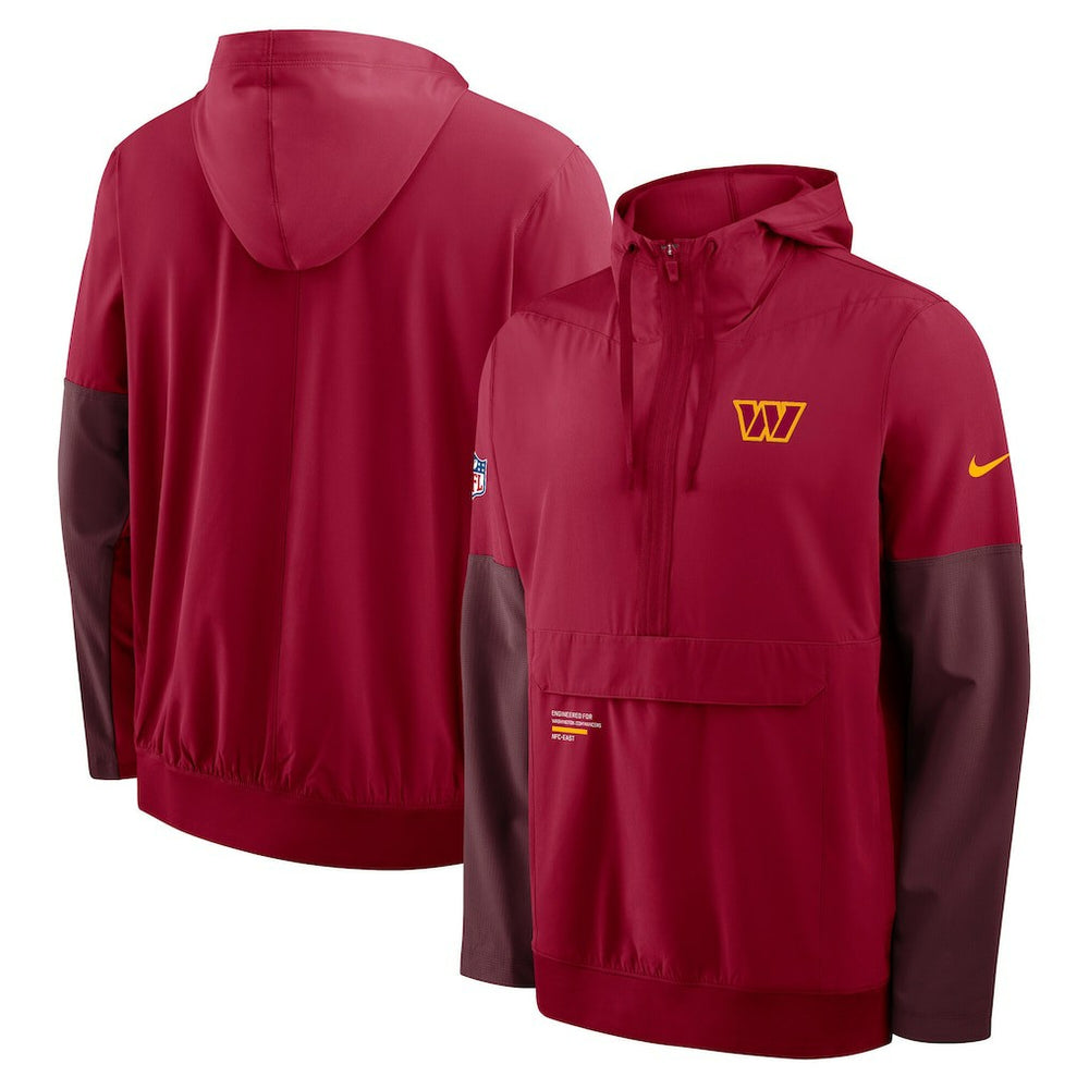 Washington Commanders Sideline Anorak Half-Zip Hoodie Jacket - Burgundy - Nike