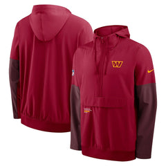 Washington Commanders Sideline Anorak Half-Zip Hoodie Jacket - Burgundy - Nike