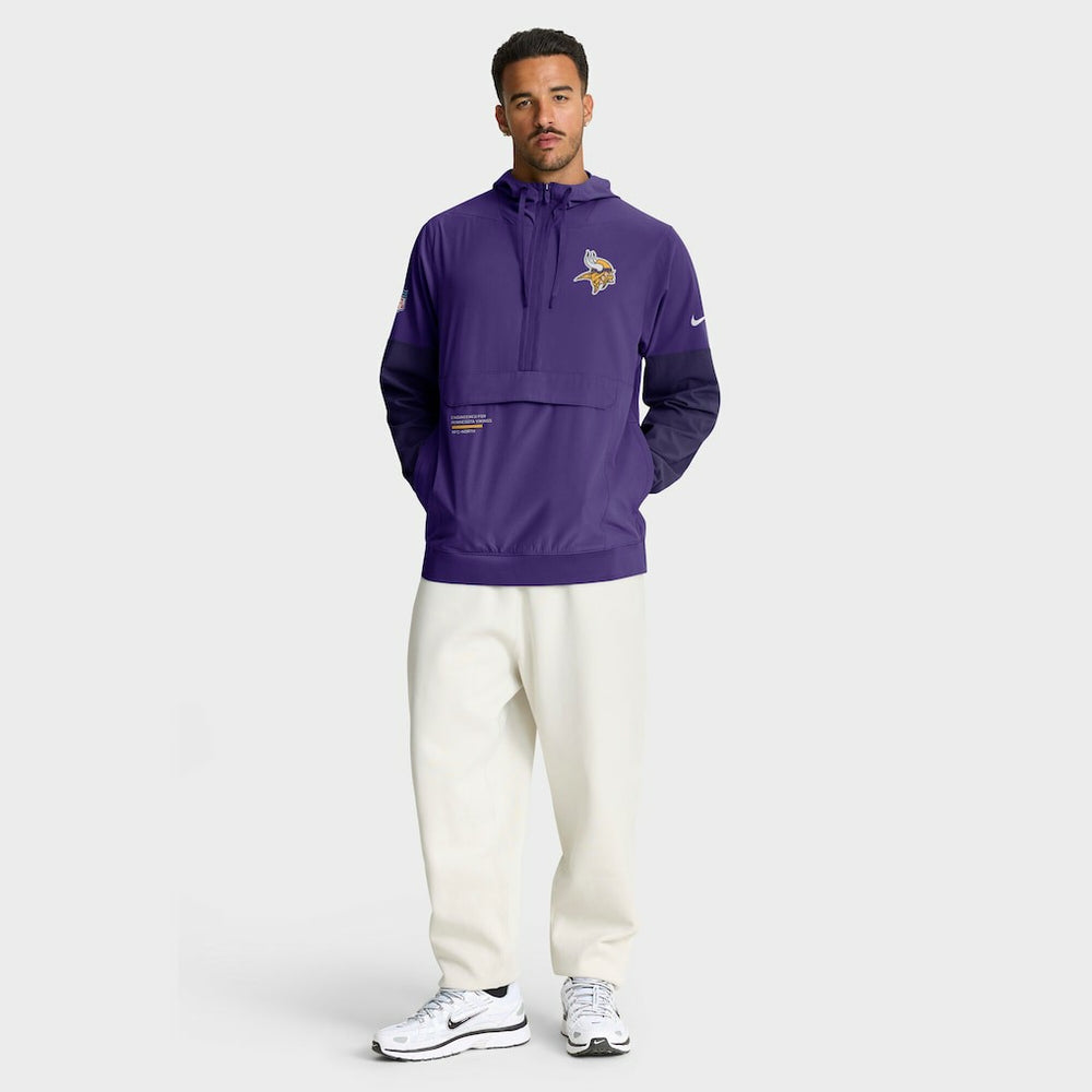 Minnesota Vikings Sideline Anorak Half-Zip Hoodie Jacket - Purple - Nike