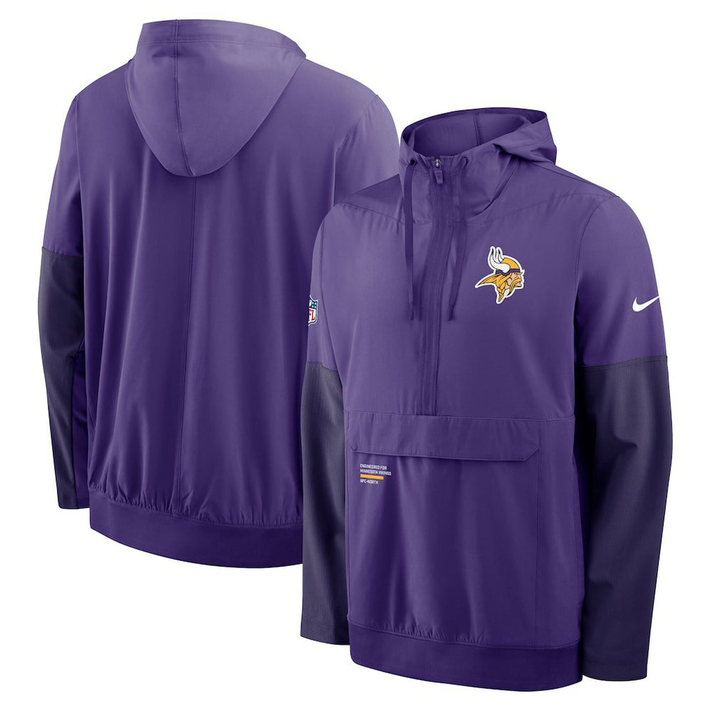 Minnesota Vikings Sideline Anorak Half-Zip Hoodie Jacket - Purple - Nike
