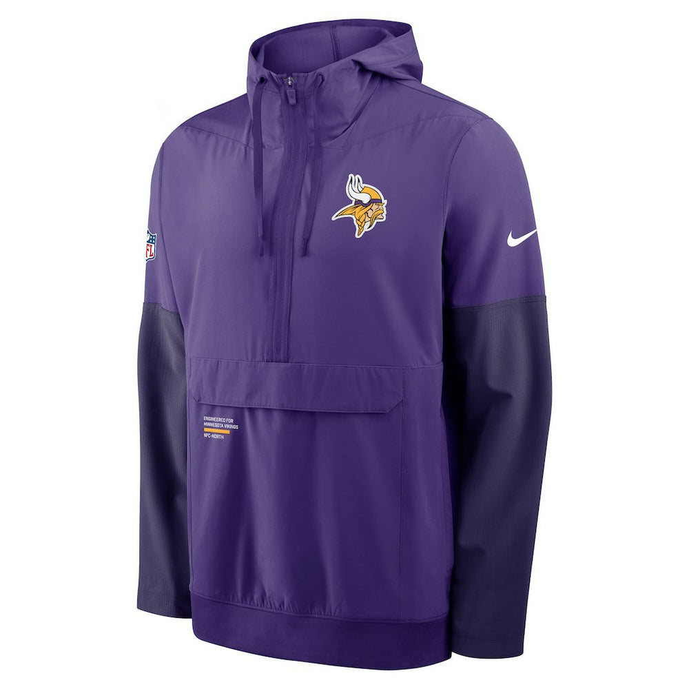 Minnesota Vikings Sideline Anorak Half-Zip Hoodie Jacket - Purple - Nike