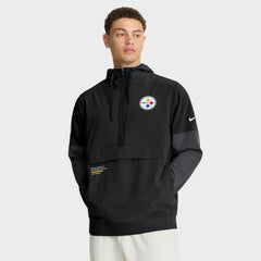 Pittsburgh Steelers Sideline Anorak Half-Zip Hoodie Jacket - Black - Nike