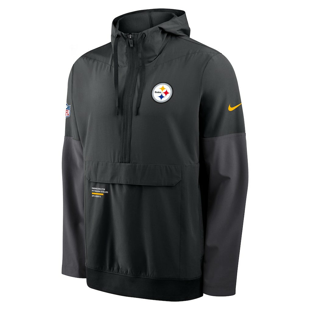 Pittsburgh Steelers Sideline Anorak Half-Zip Hoodie Jacket - Black - Nike