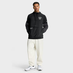 Las Vegas Raiders Sideline Anorak Half-Zip Hoodie Jacket - Black - Nike
