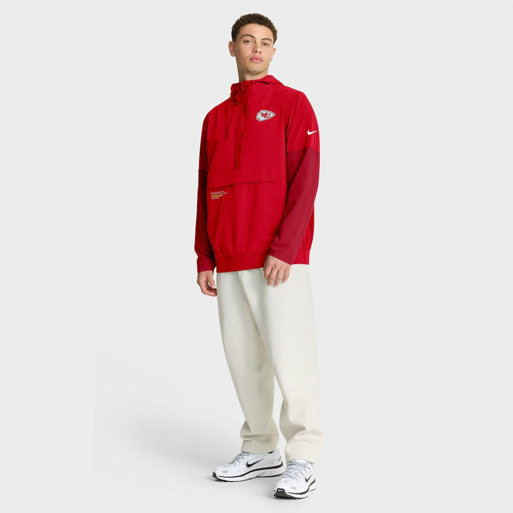 Kansas City Chiefs Sideline Anorak Half-Zip Hoodie Jacket - Red - Nike