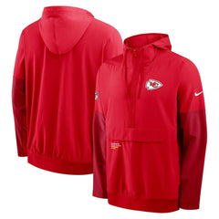 Kansas City Chiefs Sideline Anorak Half-Zip Hoodie Jacket - Red - Nike
