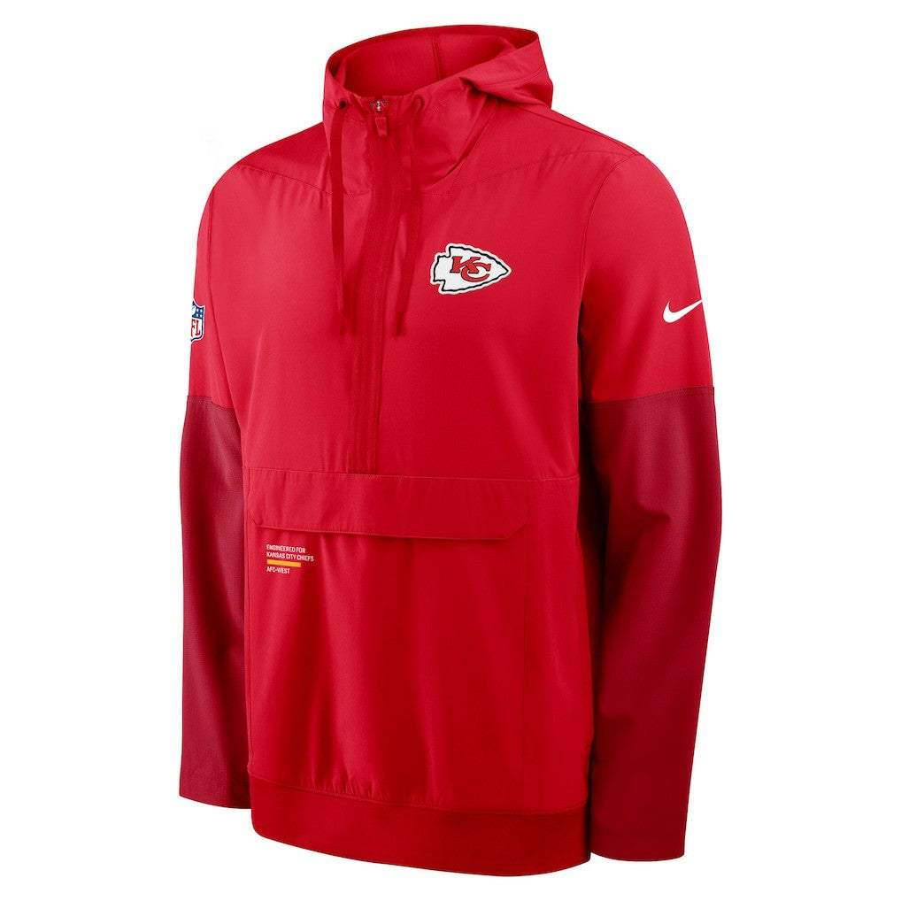 Kansas City Chiefs Sideline Anorak Half-Zip Hoodie Jacket - Red - Nike