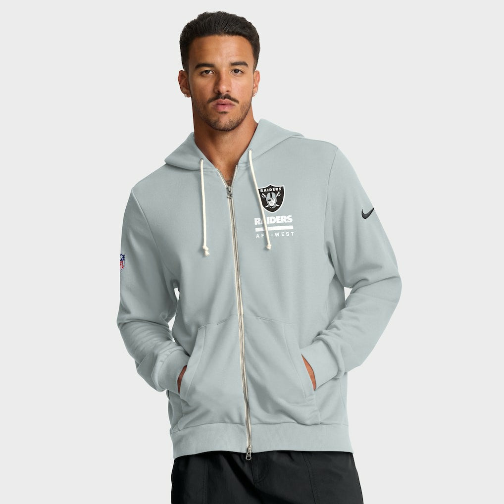 Las Vegas Raiders Sideline Standard Issue Utility Player Dri-FIT Full-Zip Hoodie - Silver - Nike