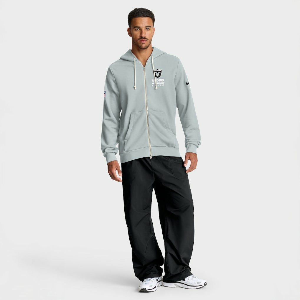 Las Vegas Raiders Sideline Standard Issue Utility Player Dri-FIT Full-Zip Hoodie - Silver - Nike