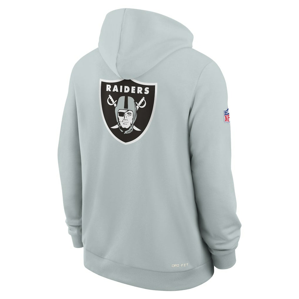 Las Vegas Raiders Sideline Standard Issue Utility Player Dri-FIT Full-Zip Hoodie - Silver - Nike