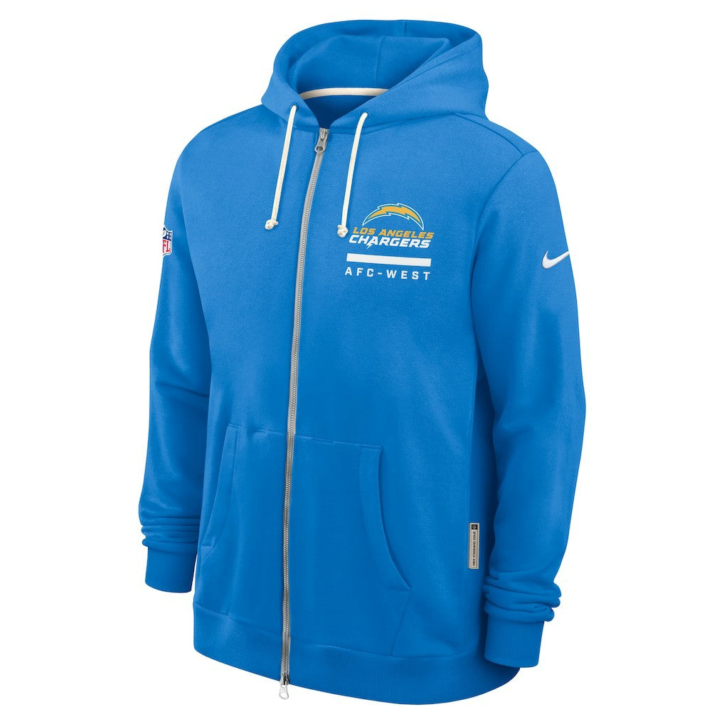 Los Angeles Chargers Sideline Standard Issue Utility Player Dri-FIT Full-Zip Hoodie - Powder Blue - Nike